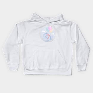 elephant and balloons Kids Hoodie